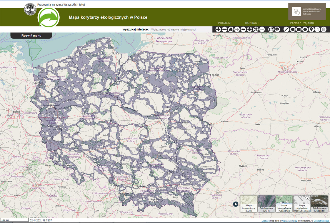 Mapa Korytarzy Ekologicznych W Polsce Mapa Korytarzy Ekologicznych W Polsce