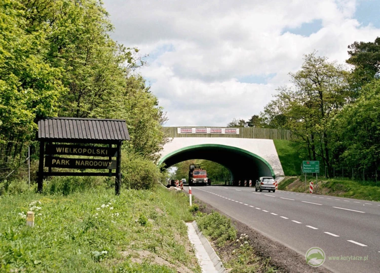 1-Pierwsze w Polsce przejście górne wybudowane nad istniejąca drogą krajową (DK5) – dla ochrony...
